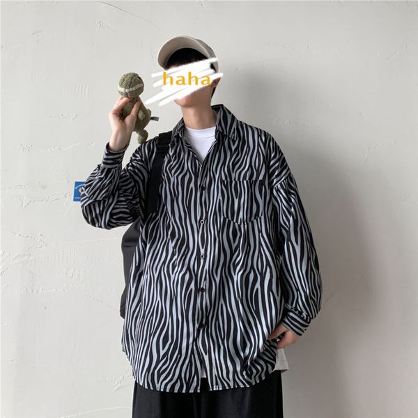 autumn zebra print shirt men's fashion retro casual shirt men streetwear wild loose korean long-sleeved shirts mens -5xl, White;black
autumn zebra print shirt men's fashion retro casual shirt men streetwear wild loose korean long-sleeved shirts mens -5xl, White;black