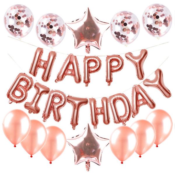 2020 25pcs rose gold birthday letter star sequins latex balloon set birthday party decoration supplies
2020 25pcs rose gold birthday letter star sequins latex balloon set birthday party decoration supplies