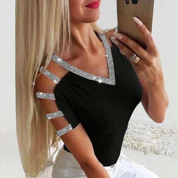2020 женщины sequined топы sexy с плеча tshirt дамы с коротким рукавом туники топы клуб t shirt solid женский пуловер blusas, White
2020 женщины sequined топы sexy с плеча tshirt дамы с коротким рукавом туники топы клуб t shirt solid женский пуловер blusas, White