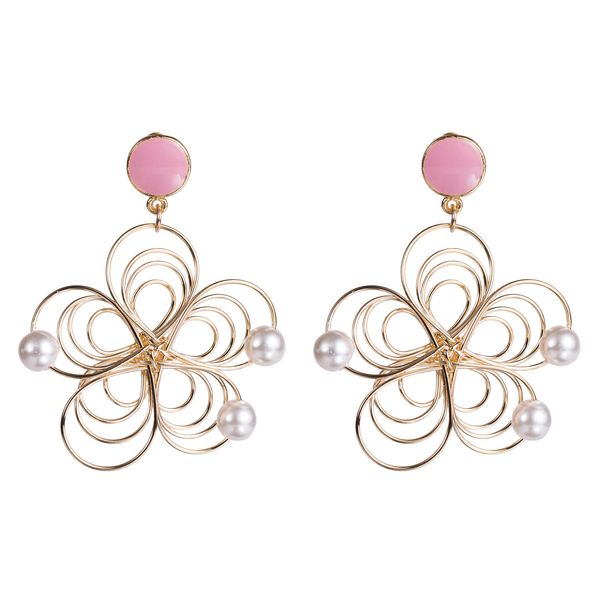 flower multi-layer alloy woven hollow string pearl flower earrings girls' heart dream beautiful earring, Golden
flower multi-layer alloy woven hollow string pearl flower earrings girls' heart dream beautiful earring, Golden