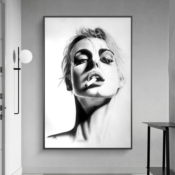 курящая art черный и белый холст картины портрет плакаты и печать стены искусства для гостиной home decor (без рамки
курящая art черный и белый холст картины портрет плакаты и печать стены искусства для гостиной home decor (без рамки