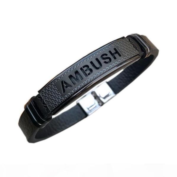 ambush high-quality titanium steel leather leisure bracelet fashion individual jewelry for men and women, Black
ambush high-quality titanium steel leather leisure bracelet fashion individual jewelry for men and women, Black