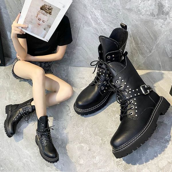 2020 studs buckle belt platform boots women shoes sewing zipper cross band knight riding bottes femme thicken motorcycle booties, Black
2020 studs buckle belt platform boots women shoes sewing zipper cross band knight riding bottes femme thicken motorcycle booties, Black