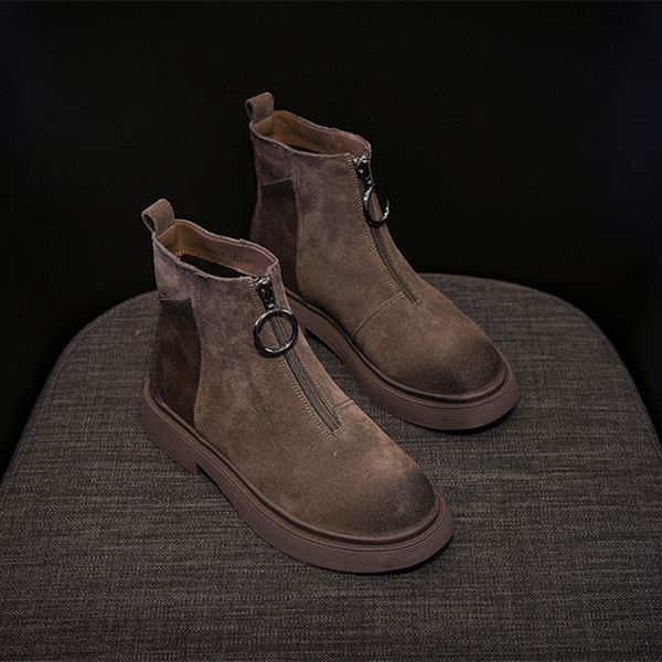 women boots 2020 spring genuine leather boots autumn winter shoes female suede british retro trend women booties, Black
women boots 2020 spring genuine leather boots autumn winter shoes female suede british retro trend women booties, Black