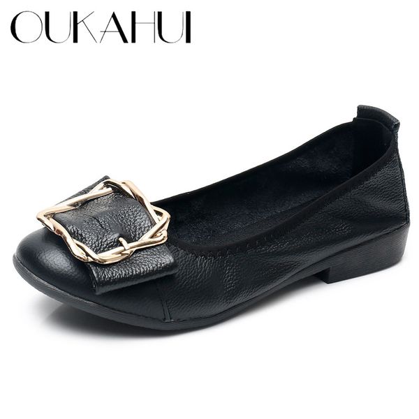 oukahui 2020 spring autumn genuine leather low heel ballet flats shoes for women slip-on fashion metal buckle soft ladies flats, Black
oukahui 2020 spring autumn genuine leather low heel ballet flats shoes for women slip-on fashion metal buckle soft ladies flats, Black