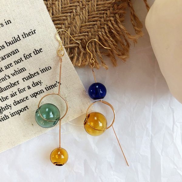 hand blown glass ball dangle earrings for women 2020 original candy color asymmetric bubbles korean earrings femme long, Silver
hand blown glass ball dangle earrings for women 2020 original candy color asymmetric bubbles korean earrings femme long, Silver