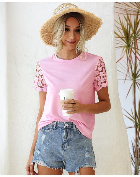 color women summer fashion all match ladies clothing short sleeve casual womens t-shirt hollow out solid, White
color women summer fashion all match ladies clothing short sleeve casual womens t-shirt hollow out solid, White