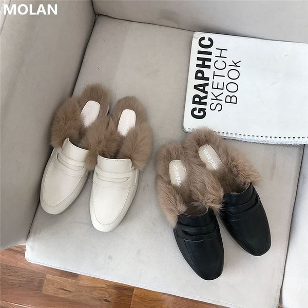 molan brand design size 35-40 2020 korean new fashion soft hair fur slippers flat leather slides slip-on mules flip flops casual, Black
molan brand design size 35-40 2020 korean new fashion soft hair fur slippers flat leather slides slip-on mules flip flops casual, Black