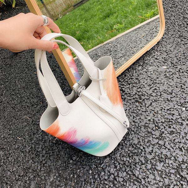 small shoulder women's 2020 new tide net red ocean graffiti single shoulder hand bag fashion slanting bucket bag, White
small shoulder women's 2020 new tide net red ocean graffiti single shoulder hand bag fashion slanting bucket bag, White