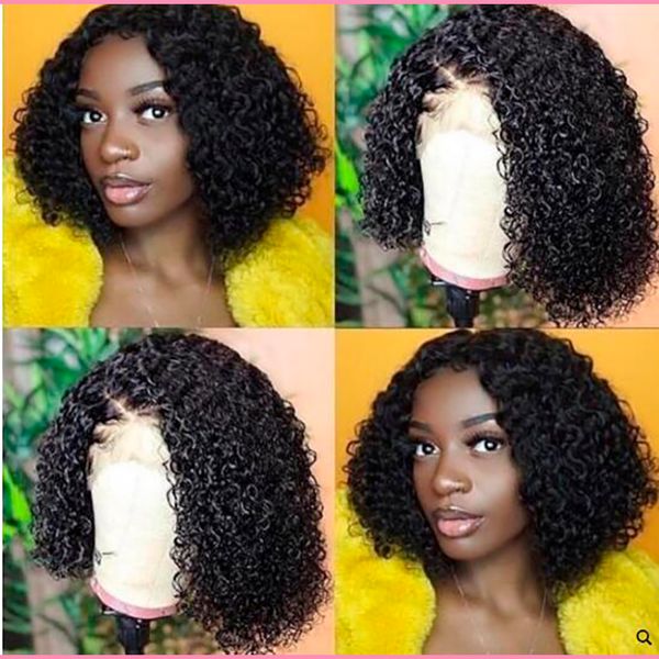 brazilian short curly closure wig human hair preplucked 4x4 lace closure human hair wigs remy natural color, Black
brazilian short curly closure wig human hair preplucked 4x4 lace closure human hair wigs remy natural color, Black