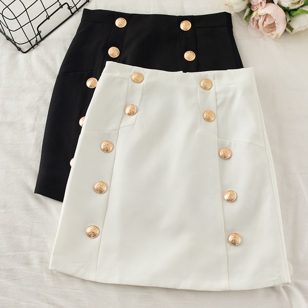 new style slim package buttock skirt professional one step skirt metal double breasted suit for women, Black
new style slim package buttock skirt professional one step skirt metal double breasted suit for women, Black