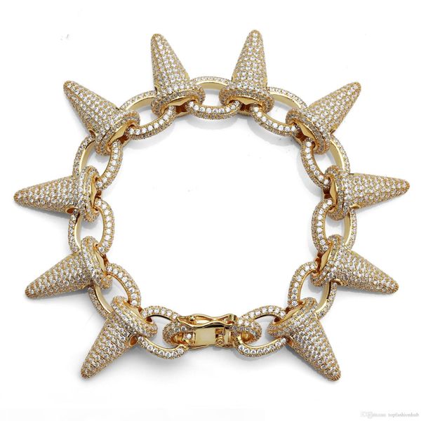 european and american rivets men's bracelet full zircons punk heavy metal tide hip hop bracelet, Golden;silver
european and american rivets men's bracelet full zircons punk heavy metal tide hip hop bracelet, Golden;silver