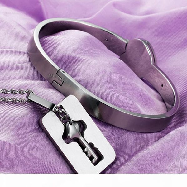 316l stainless steel lovers heart lock diamond bangles key pendant necklace couple jewelry set lover's valentine's day wedding bir, Silver
316l stainless steel lovers heart lock diamond bangles key pendant necklace couple jewelry set lover's valentine's day wedding bir, Silver