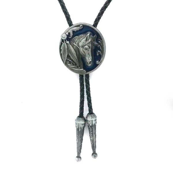 western cowboy polo tie horse head blue paint new men's wedding accessories, Black;gray
western cowboy polo tie horse head blue paint new men's wedding accessories, Black;gray