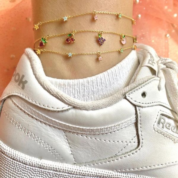 2020 new cute fashion girl's crystal anklet bracelet jewelry summer must have peach grape strawberry fruits anklets for women, Red;blue
2020 new cute fashion girl's crystal anklet bracelet jewelry summer must have peach grape strawberry fruits anklets for women, Red;blue