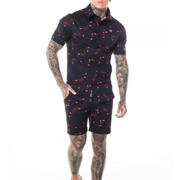 men street shirt+shorts summer beach style printed outfit 2 piece africa comfortable homme men's set summer sport suit, Black;blue
men street shirt+shorts summer beach style printed outfit 2 piece africa comfortable homme men's set summer sport suit, Black;blue