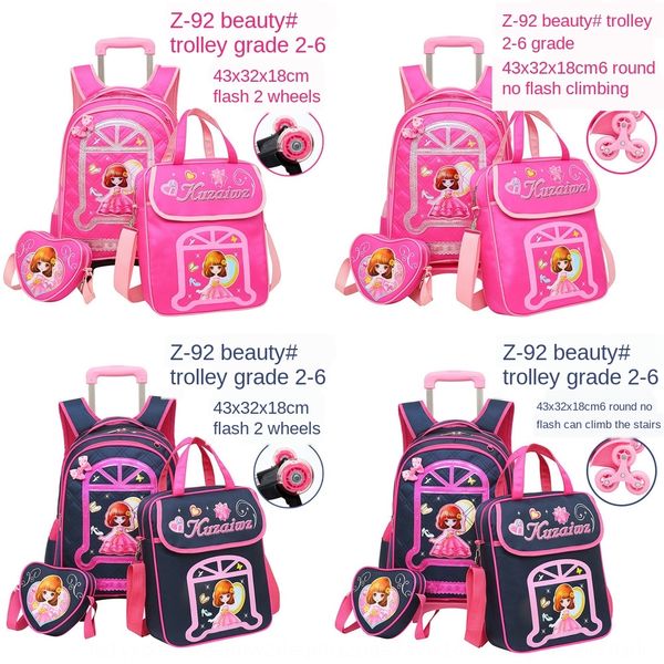 primary school students pull-rod 1-3-5 grade girls 6-12 schoolbag years old children's schoolbag princess removable climbing stairs, White
primary school students pull-rod 1-3-5 grade girls 6-12 schoolbag years old children's schoolbag princess removable climbing stairs, White