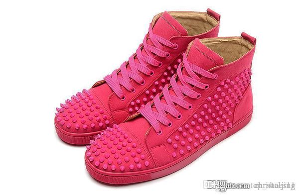 luxury brands red bottom sneakers pink suede with spikes casual mens womens shoes pink nails trainers footwear flat shoes size 36-46, Black
luxury brands red bottom sneakers pink suede with spikes casual mens womens shoes pink nails trainers footwear flat shoes size 36-46, Black
