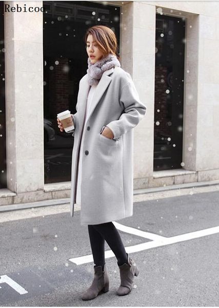 blends women woolen slim button womens coats korean style chic all-match solid females outwear casual oversize coat, Black
blends women woolen slim button womens coats korean style chic all-match solid females outwear casual oversize coat, Black