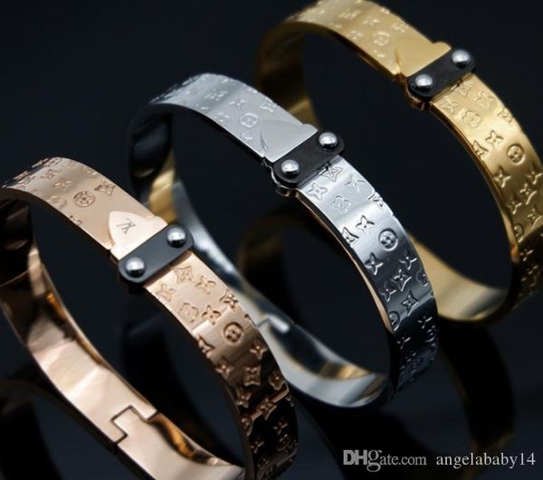 new l brand designer bracelet for women ladies titanium steel fashion bracelet with 3 colors luxury jewelry ing, Black
new l brand designer bracelet for women ladies titanium steel fashion bracelet with 3 colors luxury jewelry ing, Black