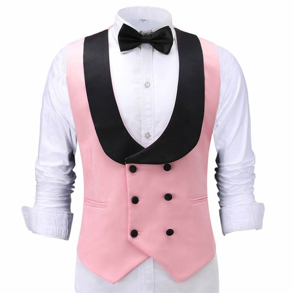 men's vests pink casual men suit vest with double breasted slim fit waistcoat black shawl lapel single one piece custom man fashion, Black;white
men's vests pink casual men suit vest with double breasted slim fit waistcoat black shawl lapel single one piece custom man fashion, Black;white