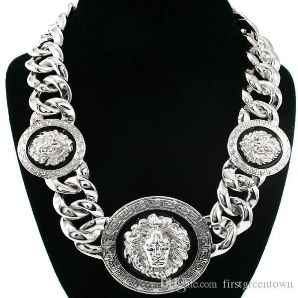 long sweater chain alloy dripping oil lion head necklace lion head pendant hiphop plated 18k gold jewelry, Silver
long sweater chain alloy dripping oil lion head necklace lion head pendant hiphop plated 18k gold jewelry, Silver