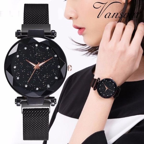 selling fashion women mesh magnet buckle starry sky watch luxury women geometric surface quartz watch relogio feminino, Slivery;brown
selling fashion women mesh magnet buckle starry sky watch luxury women geometric surface quartz watch relogio feminino, Slivery;brown