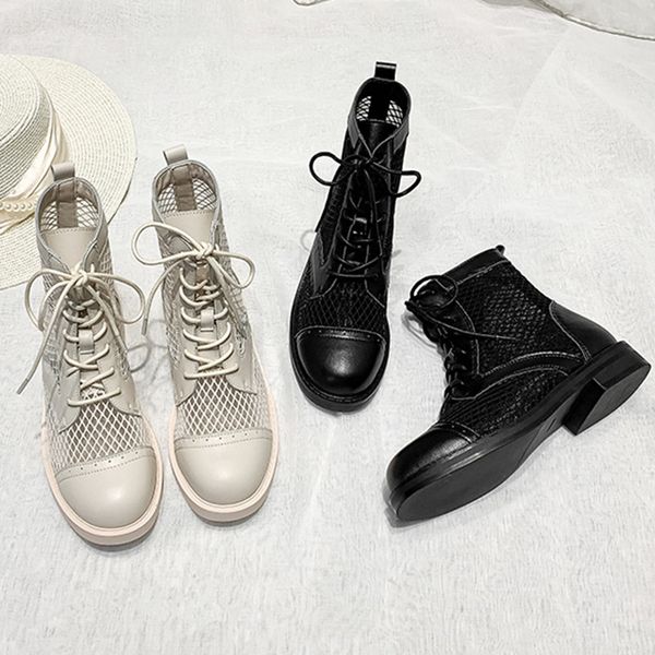 new lace-up boots ladies hollow autumn thin section breathable net boots large size fashion ladies, Black
new lace-up boots ladies hollow autumn thin section breathable net boots large size fashion ladies, Black