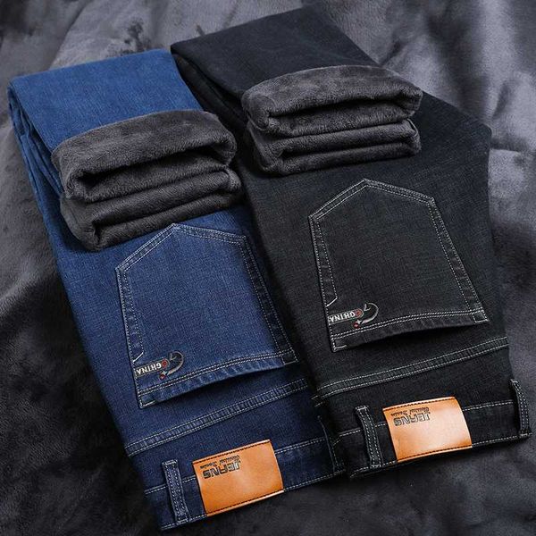 2020 new brand men's warm jeans casual stretch slim denim pants male big size men trousers black blue 44 46
2020 new brand men's warm jeans casual stretch slim denim pants male big size men trousers black blue 44 46