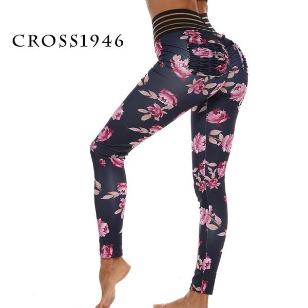 cross1946 floral printed yoga pants sports fitness running leggings high waist push up sportwear breathable pants with pocket, White;red
cross1946 floral printed yoga pants sports fitness running leggings high waist push up sportwear breathable pants with pocket, White;red