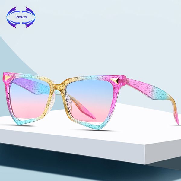 vcka personalized rainbow frame cat eye vintage sunglasses polygon women retro brand designer men glasses female uv400 eyewear, White;black
vcka personalized rainbow frame cat eye vintage sunglasses polygon women retro brand designer men glasses female uv400 eyewear, White;black
