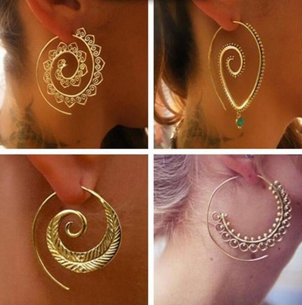 2020 new vintage tribal indian spiral hoop earrings for women charming fake ear piercing jewelry gold silver, Golden;silver
2020 new vintage tribal indian spiral hoop earrings for women charming fake ear piercing jewelry gold silver, Golden;silver