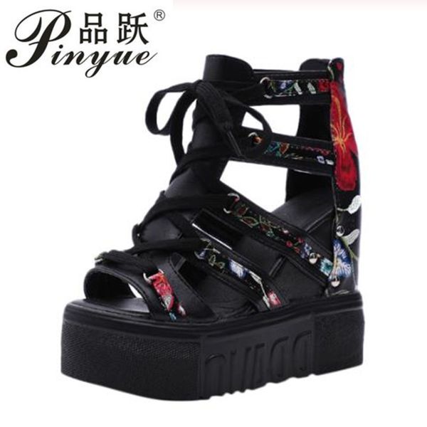 women shoes summer women's wedge sandals high heel flower cross straps fashion roman sandals women's style, Black
women shoes summer women's wedge sandals high heel flower cross straps fashion roman sandals women's style, Black