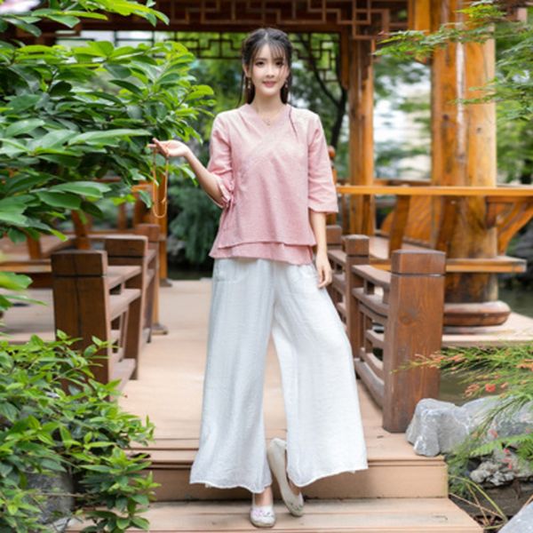 2020 new national style linen yoga tight pants yoga chinese clothing women's tea men's clothing double-layer leggings suit, Gray
2020 new national style linen yoga tight pants yoga chinese clothing women's tea men's clothing double-layer leggings suit, Gray