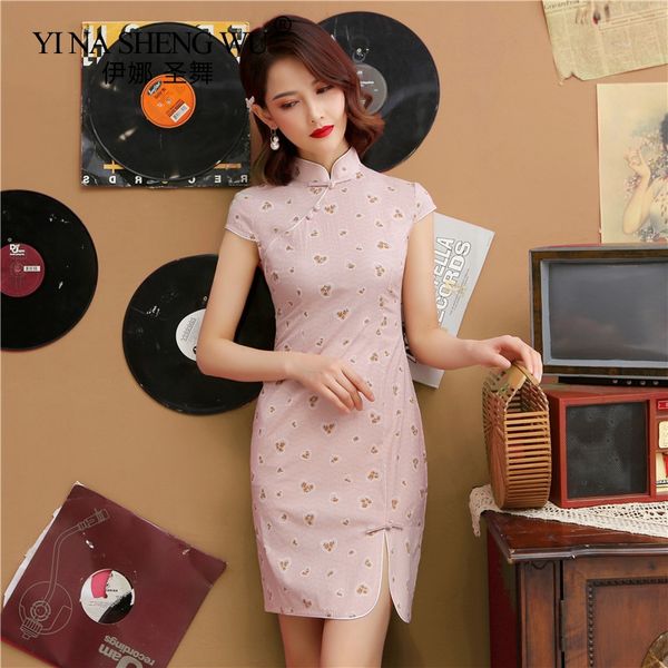 ethnic clothing traditional chinese qipao dress for women mini cheongsam retro qi pao oriental style multiple colour female, Red