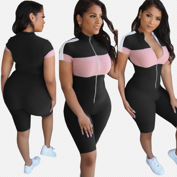 w8270 amazon independent station cross-border womens fashion casual stitching front zipper summer jumpsuit, Black;white
w8270 amazon independent station cross-border womens fashion casual stitching front zipper summer jumpsuit, Black;white