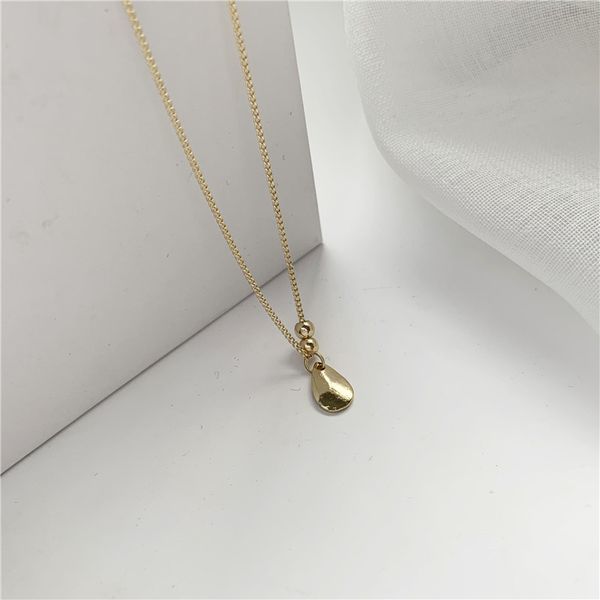 trendy niche personality irregular water drop-necklace female, Silver