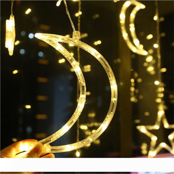 2.5m 138 led moon star fairy light christmas holiday curtain lights garland led string light for wedding window home party decoration
2.5m 138 led moon star fairy light christmas holiday curtain lights garland led string light for wedding window home party decoration