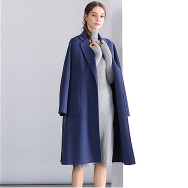 2020 wide lapel women wool coat with belt loose woolen female coat open stitch winter wool jacket casaco feminino, Black
2020 wide lapel women wool coat with belt loose woolen female coat open stitch winter wool jacket casaco feminino, Black