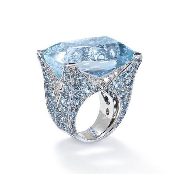 2020 new high qualtiy blue large stone princess cut crystal rings for women girl wedding engagement party jewelry gifts, Silver
2020 new high qualtiy blue large stone princess cut crystal rings for women girl wedding engagement party jewelry gifts, Silver