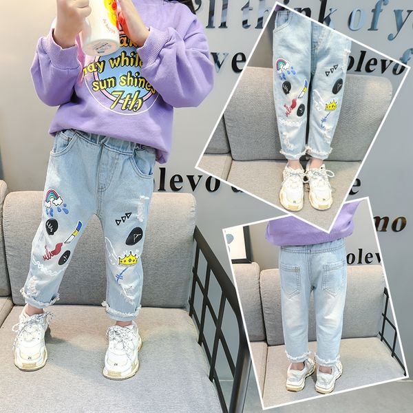 girls stretch washed cotton denim pants baby graffiti and jeans hole jeans 2020 autumn small and medium-sized children's pieces, Blue
girls stretch washed cotton denim pants baby graffiti and jeans hole jeans 2020 autumn small and medium-sized children's pieces, Blue