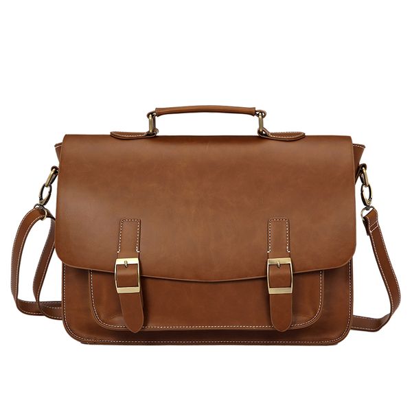 new vintage luxury crazy hourse pu leather men's briefcase brand designer handle tote male shoulder messenger bags
new vintage luxury crazy hourse pu leather men's briefcase brand designer handle tote male shoulder messenger bags
