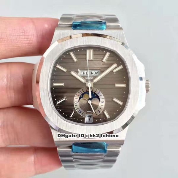 4 styles km nautilus annual calendar cal.324 s automatic mens watch 5726/1a-001 gray dial stainless steel strap gents sports watches, Slivery;brown
4 styles km nautilus annual calendar cal.324 s automatic mens watch 5726/1a-001 gray dial stainless steel strap gents sports watches, Slivery;brown