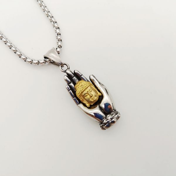 2019 new 2 tone 316l stainless steel buddhsim buddha hand pendant necklace mens religion buddha buddhism necklace religious cx200721, Silver
2019 new 2 tone 316l stainless steel buddhsim buddha hand pendant necklace mens religion buddha buddhism necklace religious cx200721, Silver