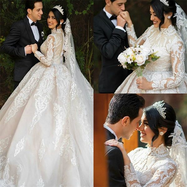 plus size 2020 high neck wedding dresses long sleeves appliqued lace bridal gowns elegant custom made large church wedding dress, White
plus size 2020 high neck wedding dresses long sleeves appliqued lace bridal gowns elegant custom made large church wedding dress, White