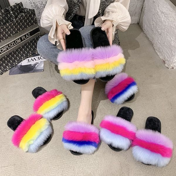slippers women summer faux hair raccoon fur slides sweet ladies shoes flats large size sandals flip flops, Black
slippers women summer faux hair raccoon fur slides sweet ladies shoes flats large size sandals flip flops, Black