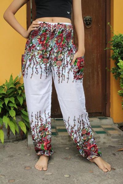 women's long bohemian harem loose hippie casual pants thai floral pants printed sports yoga high waisted loose baggy, White;red
women's long bohemian harem loose hippie casual pants thai floral pants printed sports yoga high waisted loose baggy, White;red