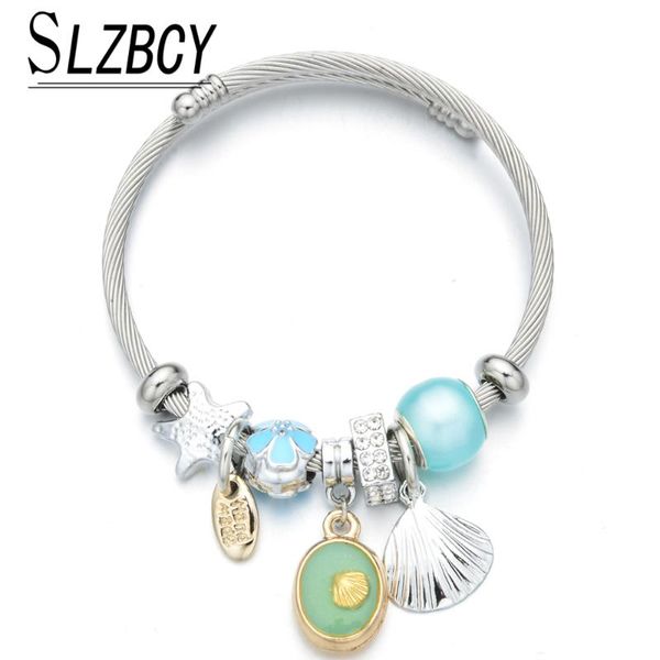 stainless steel adjustable bangles bracelets for women men shell flower charms silver color metal fashion jewelry, Black
stainless steel adjustable bangles bracelets for women men shell flower charms silver color metal fashion jewelry, Black