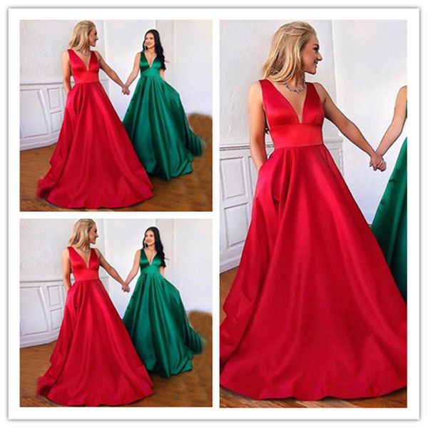 a-line prom dresses 2020 with pocket v-neck sleeveless long formal prom party long dress full length dark green red vestido de fiesta, Black
a-line prom dresses 2020 with pocket v-neck sleeveless long formal prom party long dress full length dark green red vestido de fiesta, Black