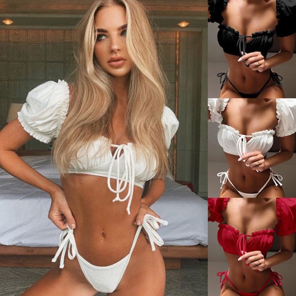 bikini white swimsuit 2020 ruffle bikini string swimwear women push up bandeau bathing suit red swimming suit women biquini, White;black
bikini white swimsuit 2020 ruffle bikini string swimwear women push up bandeau bathing suit red swimming suit women biquini, White;black